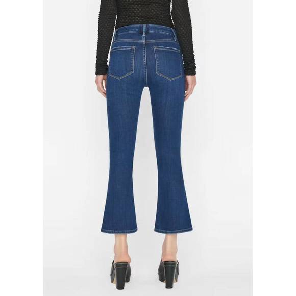 NEW FRAME women's le crop mini boot jeans in majesty blue - Picture 2 of 2